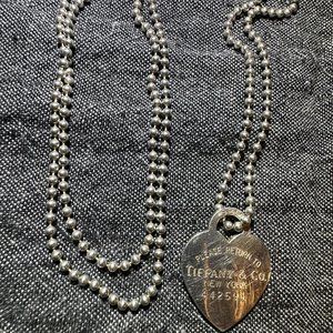 Please Return To Tiffany & Co. Large Heart 34" Ball Chain Necklace